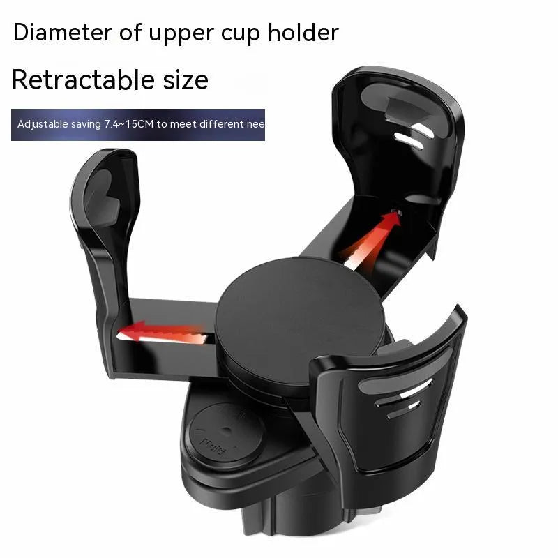 Black ABS plastic car cup holder modification accessory in carbon fibre and matte finish