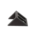 Black punk-style plastic pistol stand for firearm storage and display