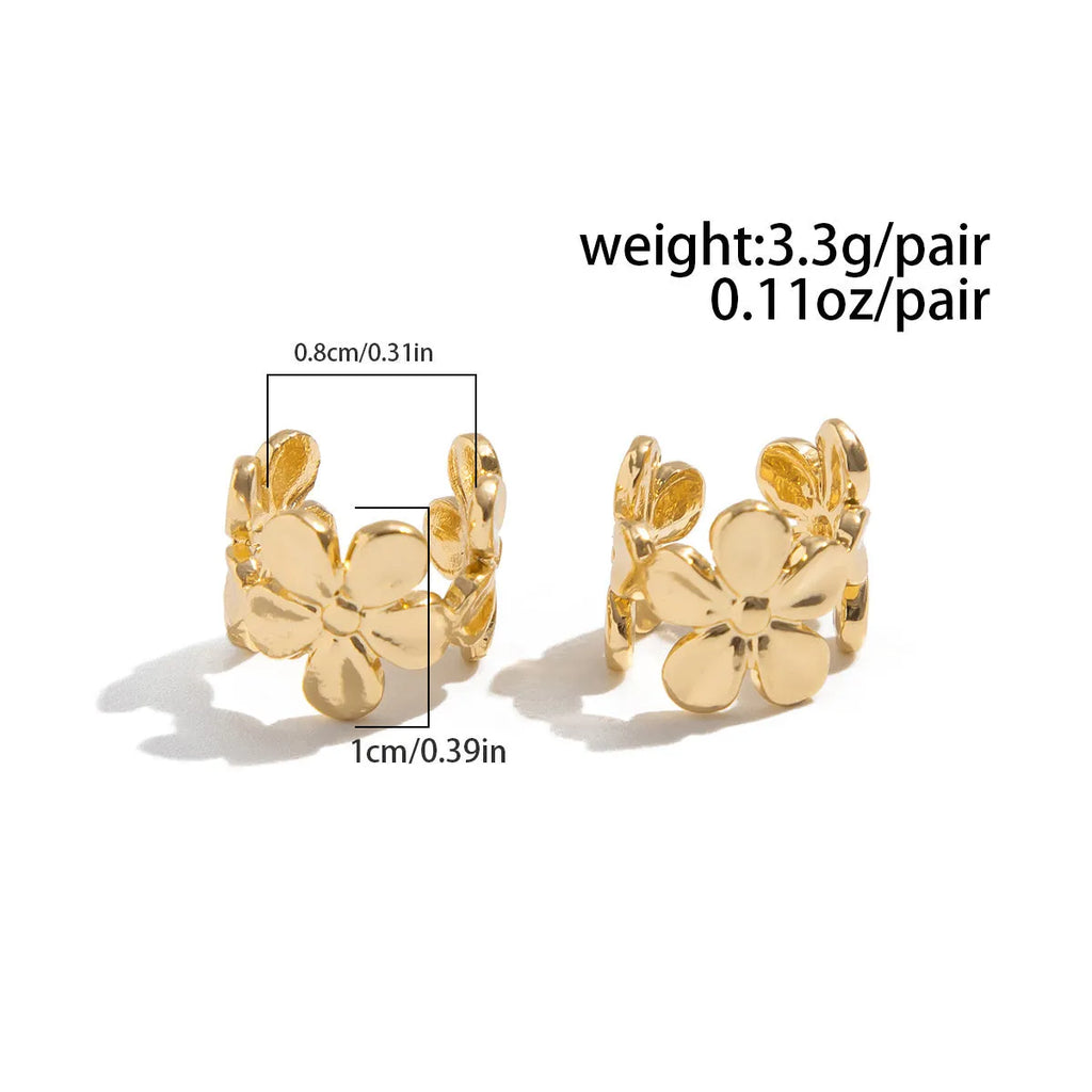 Gold electroplated women's earrings with starfish and scallop shell designs