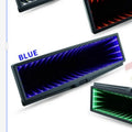 280mm wide car rearview mirror with anti-glare coating and LED lighting in blue colour option