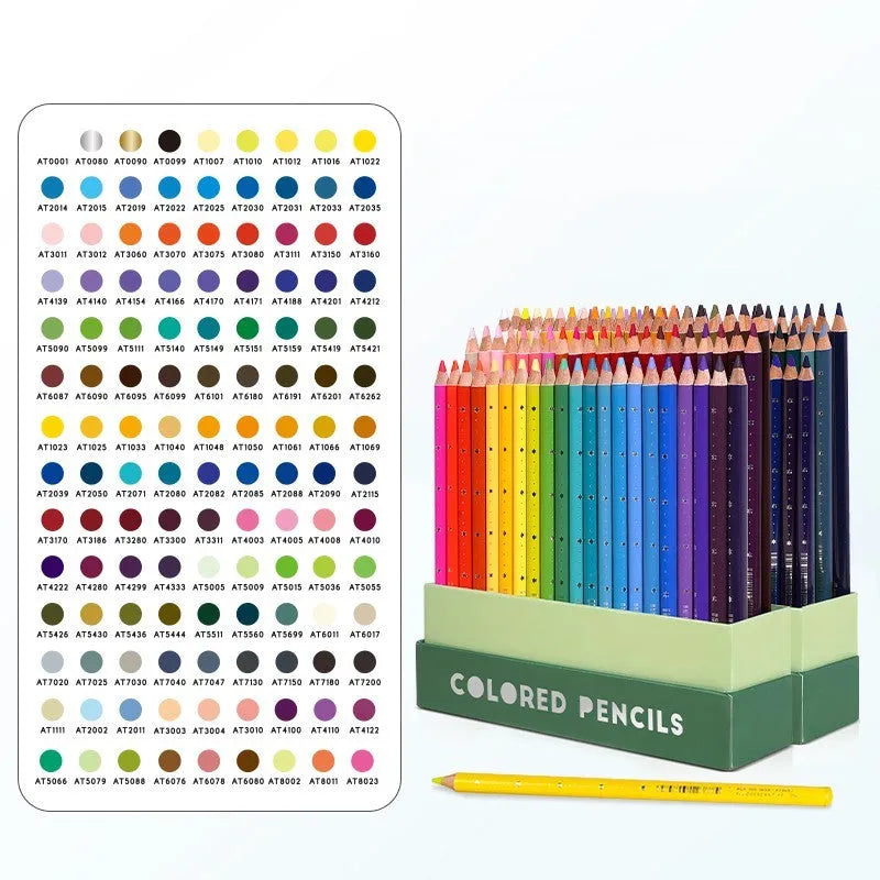 Boxed set of 72 coloured art pencils with basswood casings for drawing and sketching.