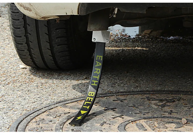 Black 370mm rubber car electrostatic grounding belt with copper wire