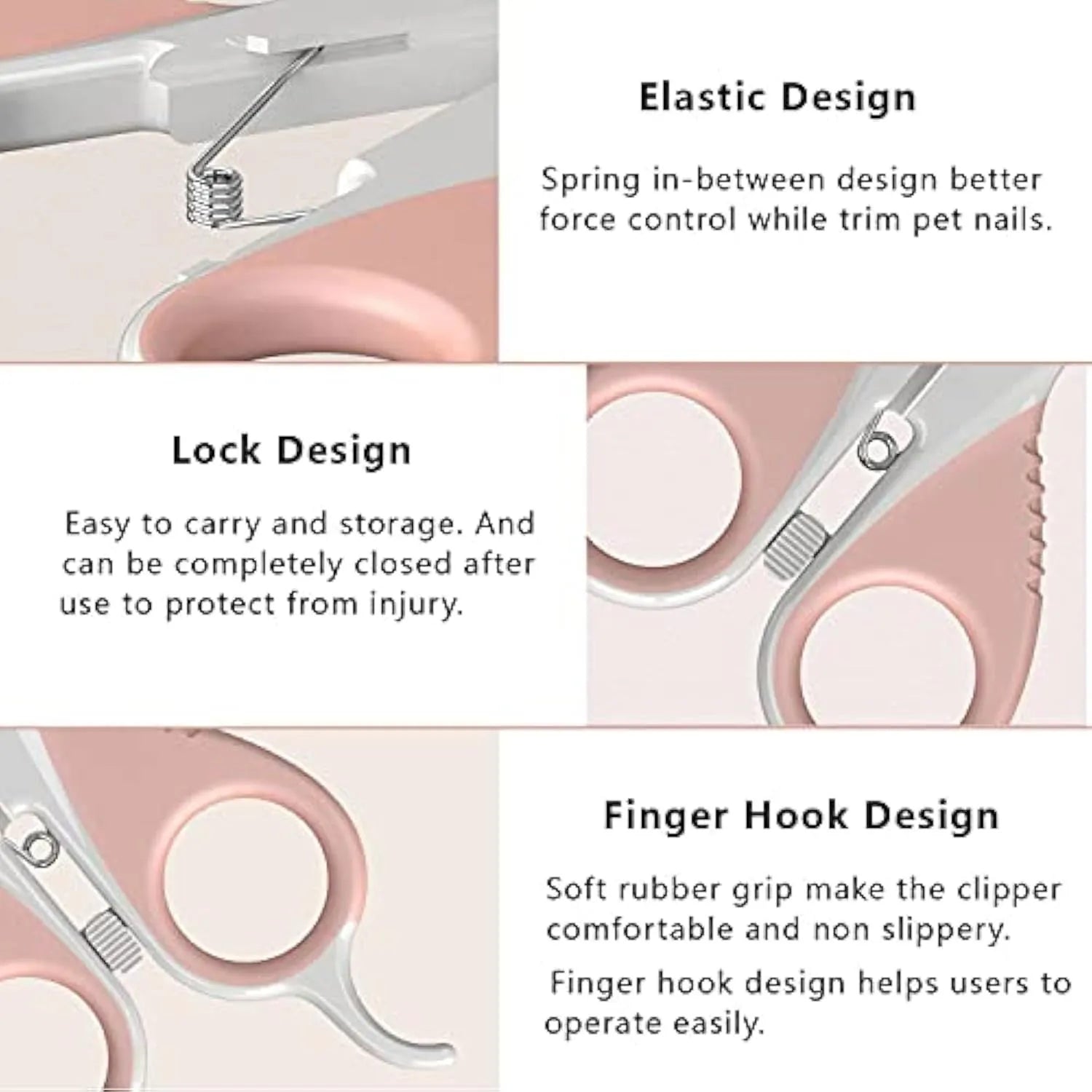 Cat nail clippers with angled blade and safety guard for small pets grooming