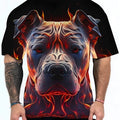 3D digital printing t-shirt with camouflage dog head animal pattern in chemical fibre blending polyester fabric