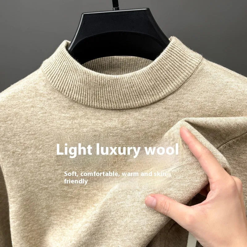 Men's half turtleneck wool jumper in regular fit available in multiple colours