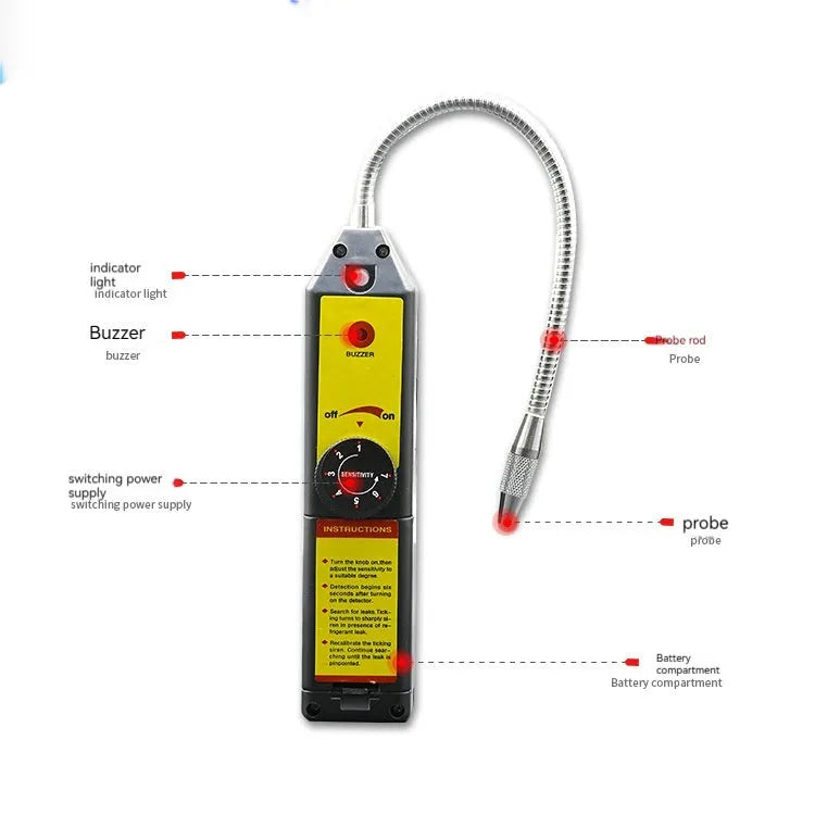 WJL-6000 halogen electronic leak detector with 20cm probe for automotive air conditioning refrigerant detection