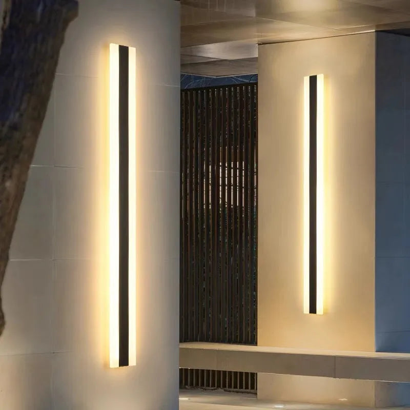 150cm outdoor LED strip wall lamp with wrought iron shell and IP65 waterproof rating for garden lighting
