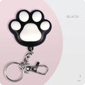 Pink and black USB rechargeable infrared cat teaser toy with keychain attachment