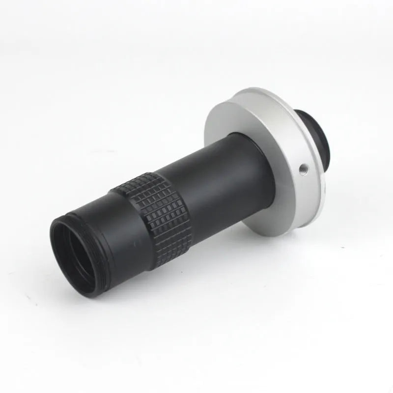 Black industrial camera monocular lens with 30mm diameter for 0.1-1.3X magnification