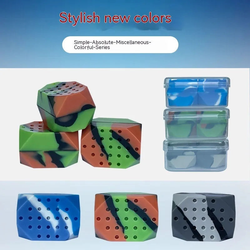 Two camouflage silicone facial fitness balls for masseter exercise and jaw tightening