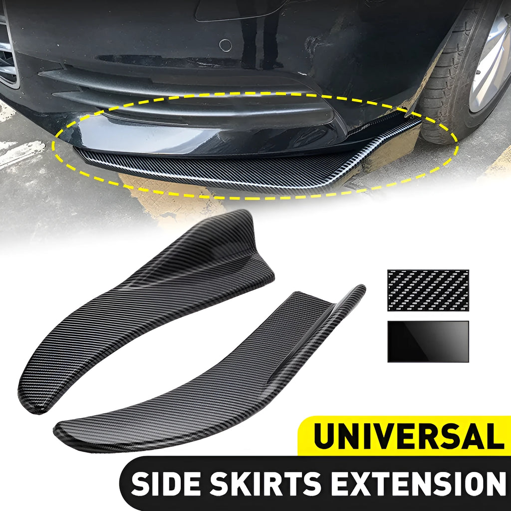 Pair of bright carbon fibre effect front and rear car deflectors for General Motors vehicles