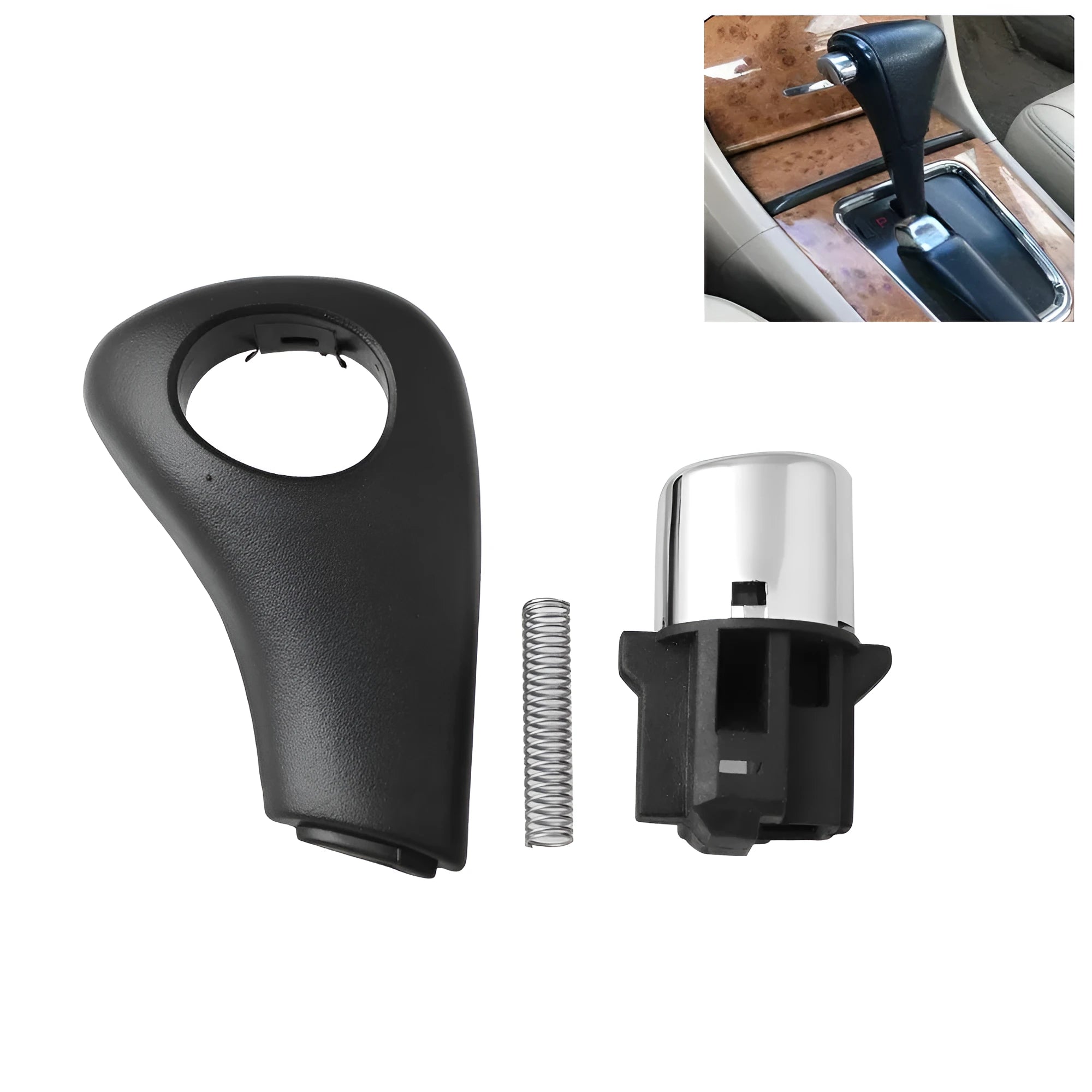 Black plastic ABS shift button refit kit for Honda Accord 2003-2005 manual transmission