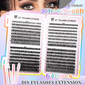 32 row book cluster eyelash set with 640 segmented lashes in two styles for DIY lash extensions