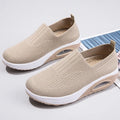 Women's artificial PU mesh running shoes with air cushion and mid-heel in various colours