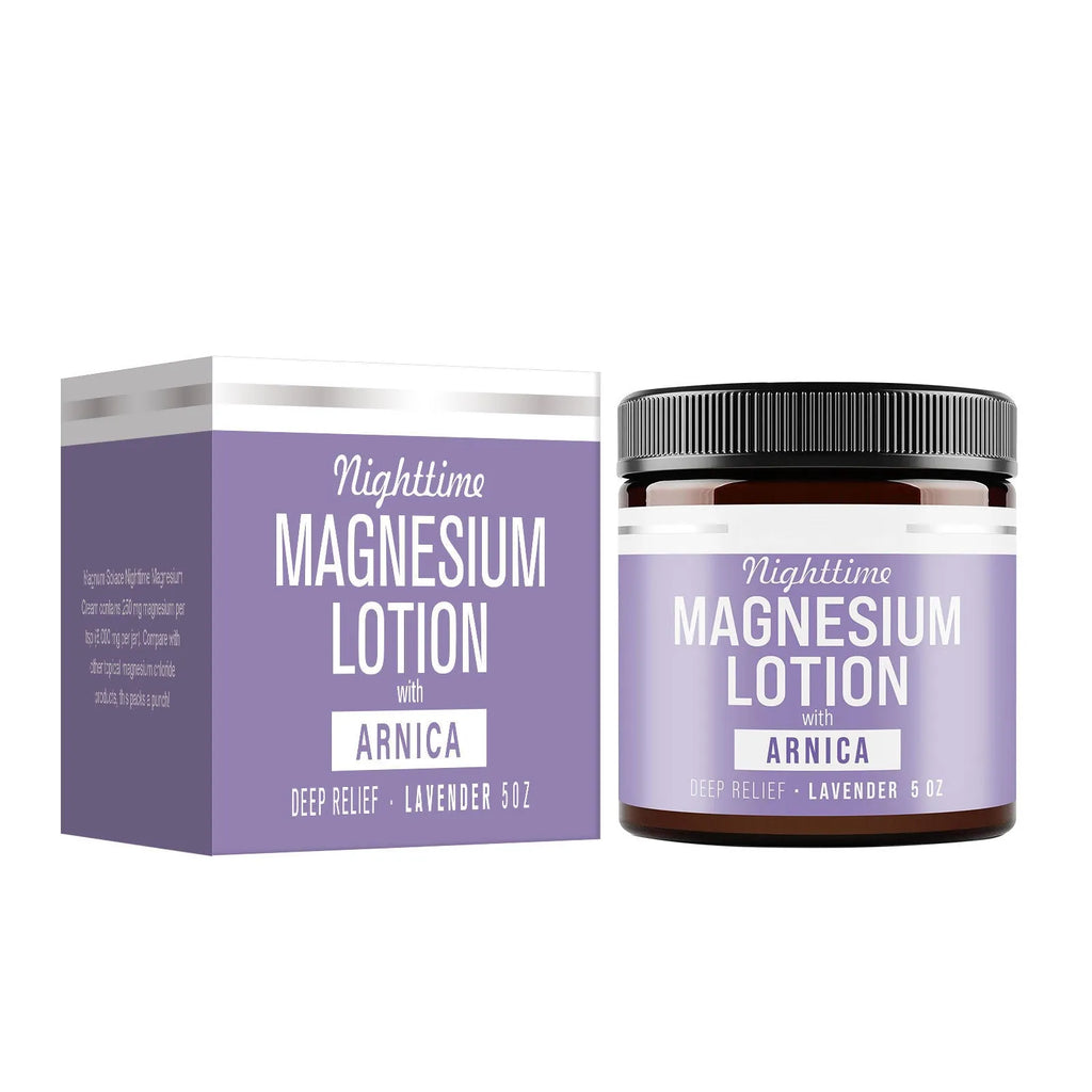 150ml jar of Magnesium Body Butter Cream with shea butter and arnica extract for skin hydration