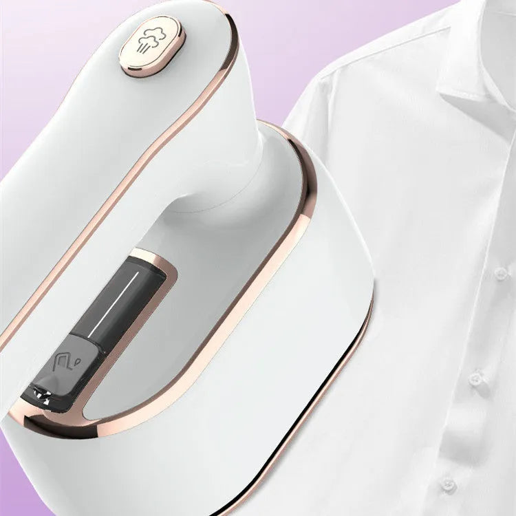 Home Fashion simple rotating steam hanging iron in light purple with rotating head and 1000W power on a white background