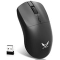 Black wireless computer mouse with three buttons for laptop connectivity