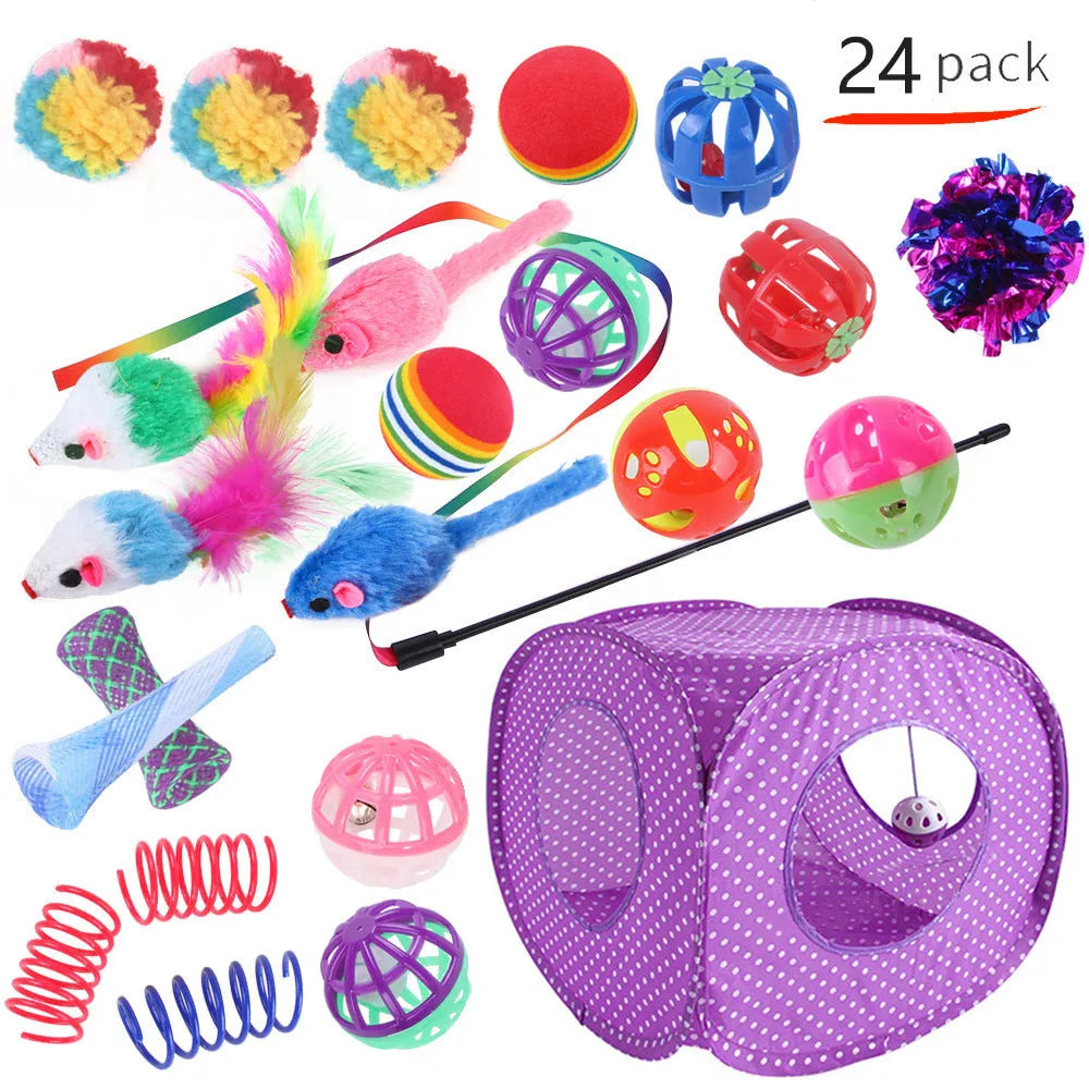 Plastic cat toy suit with tunnel channels in a selected colour from the B99801-B99855 range