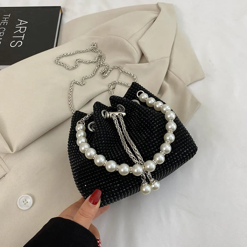 Light diamond Western style crossbody bag with chain strap in available colours