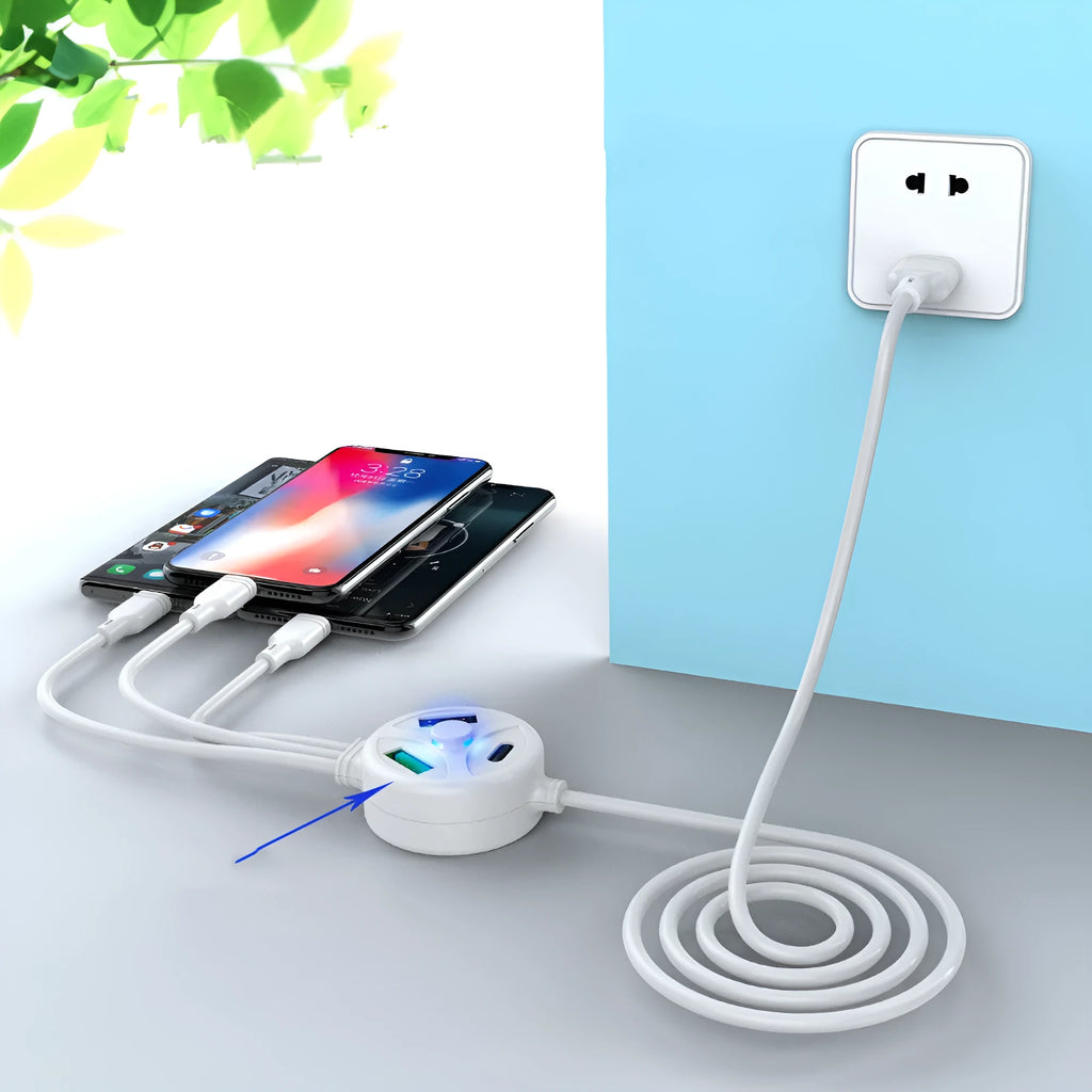 1.2-metre PD fast charge USB cable with 3U multi-interface design for mobile phones