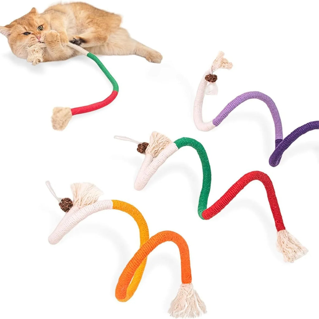 70cm cotton bite-resistant cat teasing rope toy in three colour options