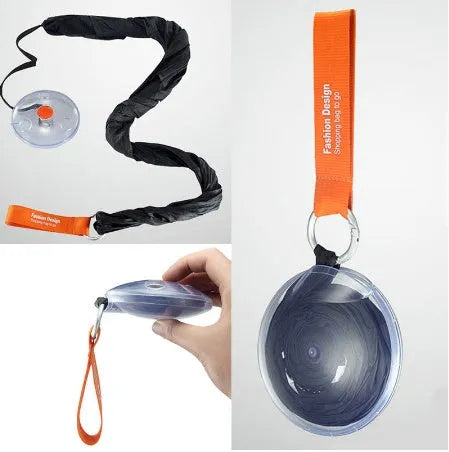 Disc folding portable shopping bag in horizontal medium style with 33x40x10 cm dimensions and 10.5 cm disc diameter in nylon and polyester