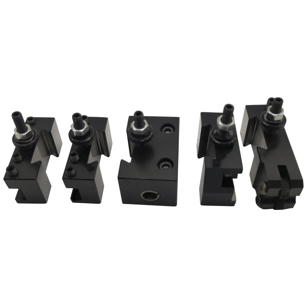 Machifit 250-000 steel quick change tool post and lathe tool holders on a workshop bench