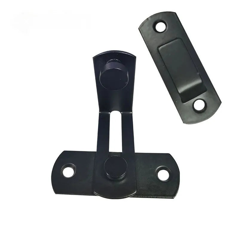 90 degree sliding door lock with black carbon steel hasp and stainless steel shackle for barn doors
