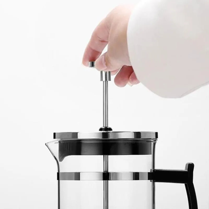 Stainless steel and glass manual filter coffee maker with 350ml capacity