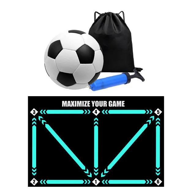 Indoor football training mat in cushion colour for skill practice and footwork drills