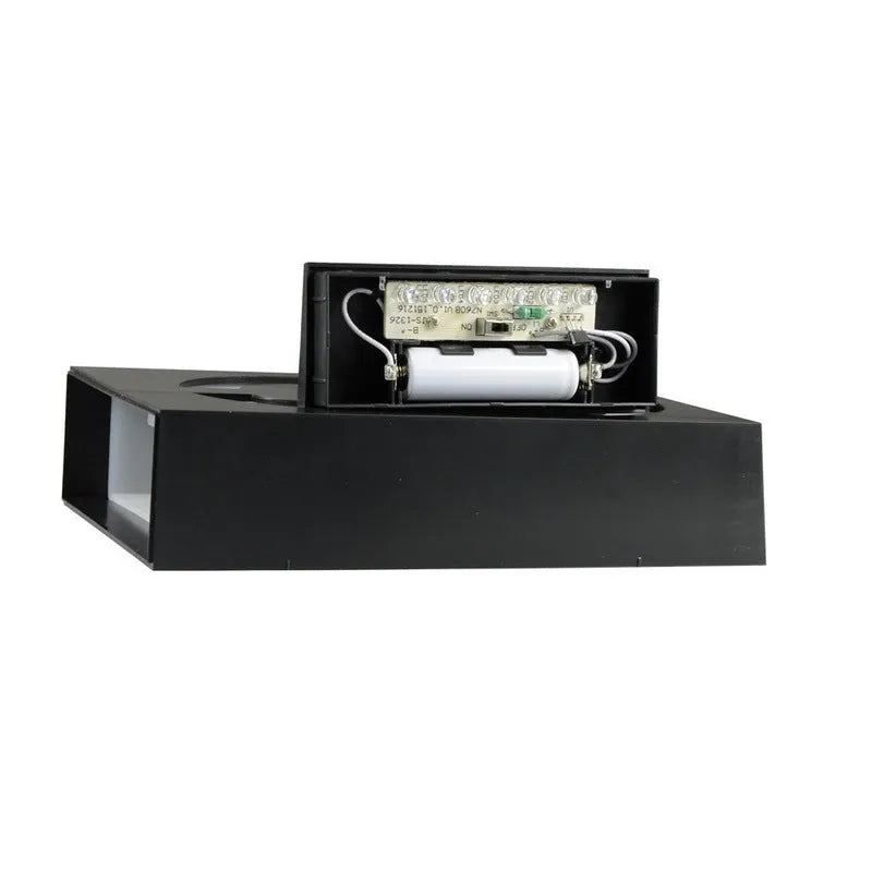 Solar powered house number lamp with LED lights for outdoor wall mounting