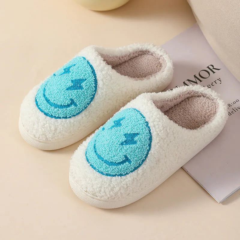 Women's plush cartoon love slippers with PVC soles in Big Love design