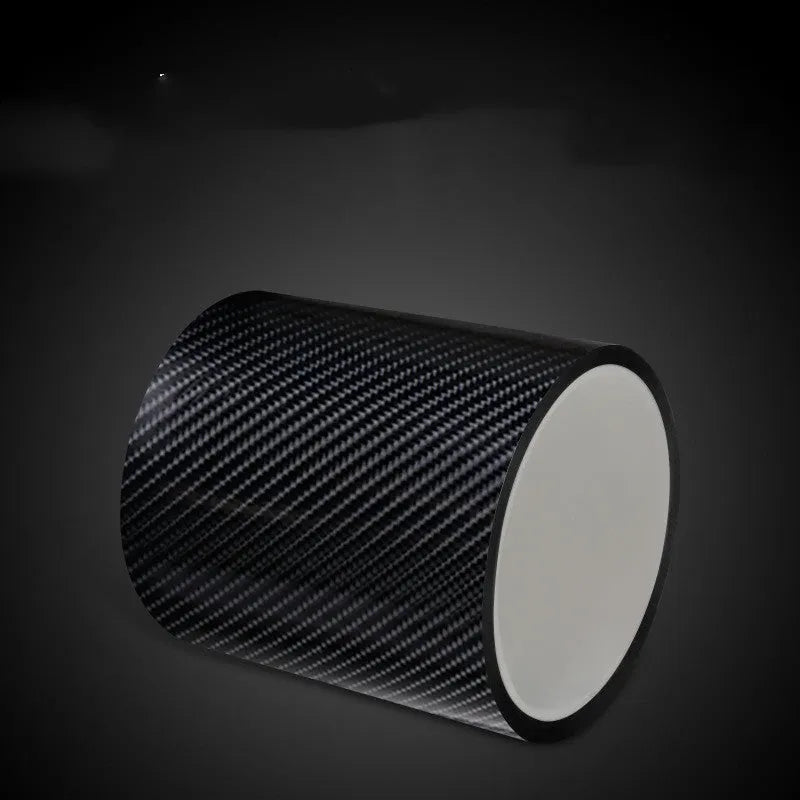 5D car door sill strip carbon fibre anti-stepping protective film in black on car door sill