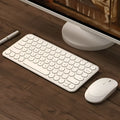 Ultra-thin wireless keyboard and mouse set with USB receiver in white colour option