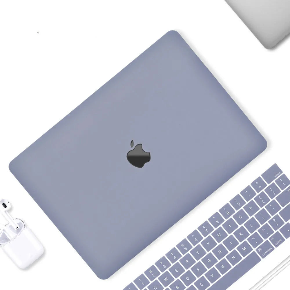 Compatible MacBook Pro protective shell with thin design, mini buckle, and keyboard film in black