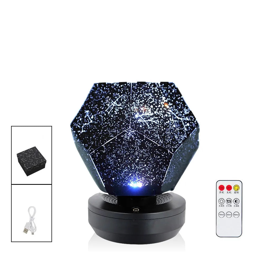 LED star projector night light projecting constellations on ceiling with remote control