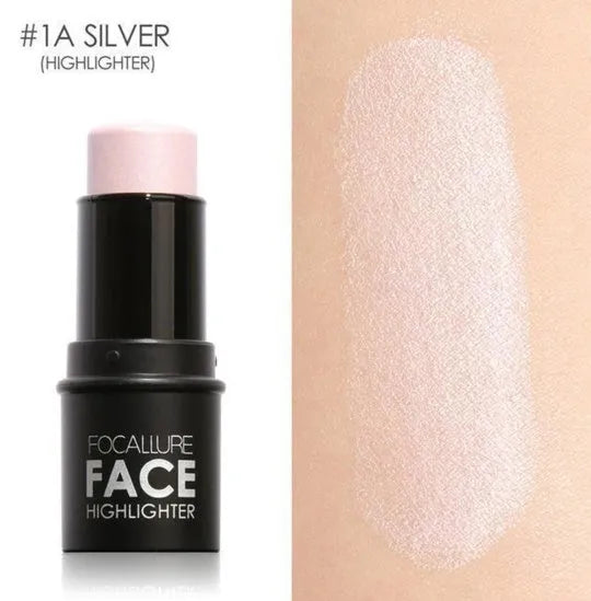 Face contour highlighter cosmetic product in four colour options A, B, C, D for cheekbone definition