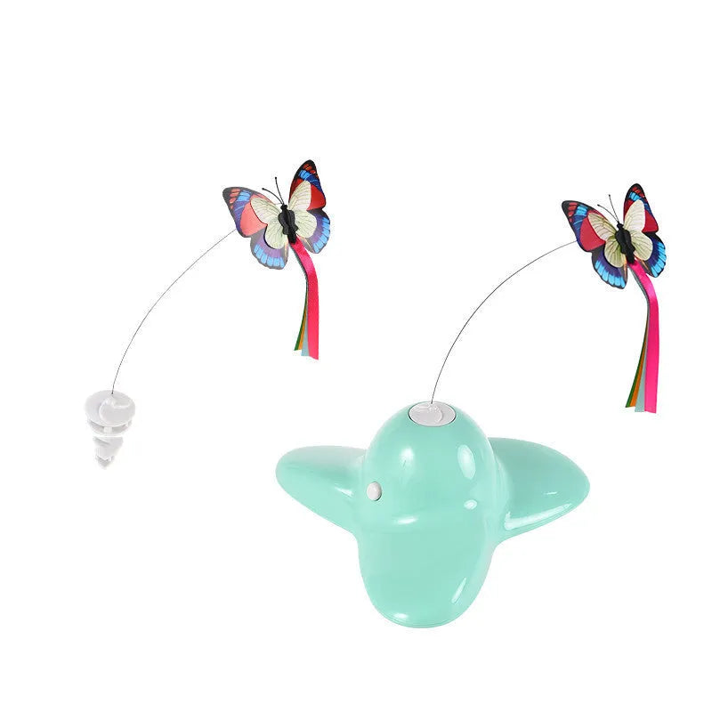 Educational pet toy for cats, 18.5cm by 20cm by 8cm, in green with ABS and steel wire construction