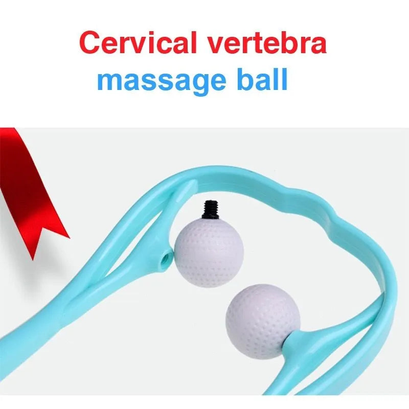Plastic hand massage roller with adjustable width stand and 3D floating-point design for neck and shoulder pressure point therapy