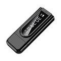 Black USB car FM Bluetooth receiver for MP3 playback and wireless streaming