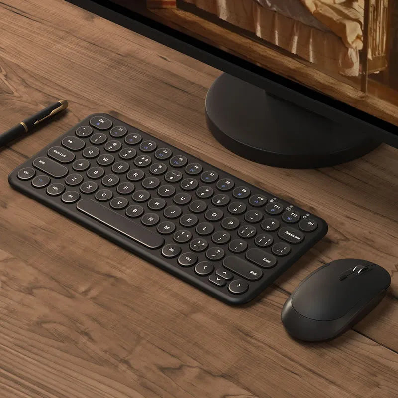 Ultra-thin wireless keyboard and mouse set with USB receiver in white colour option