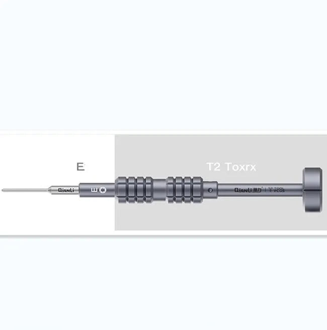 iPhone repair tool with grenade-shaped aluminium handle and T2 cross triangle tail screwdriver