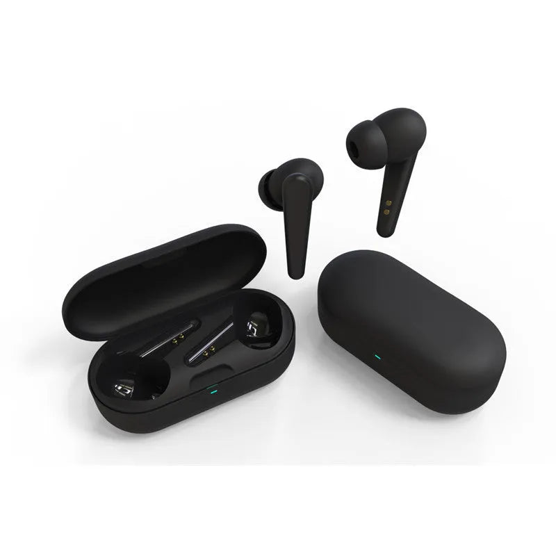 Black over-ear ANC active noise cancellation Bluetooth headphones on a white background.