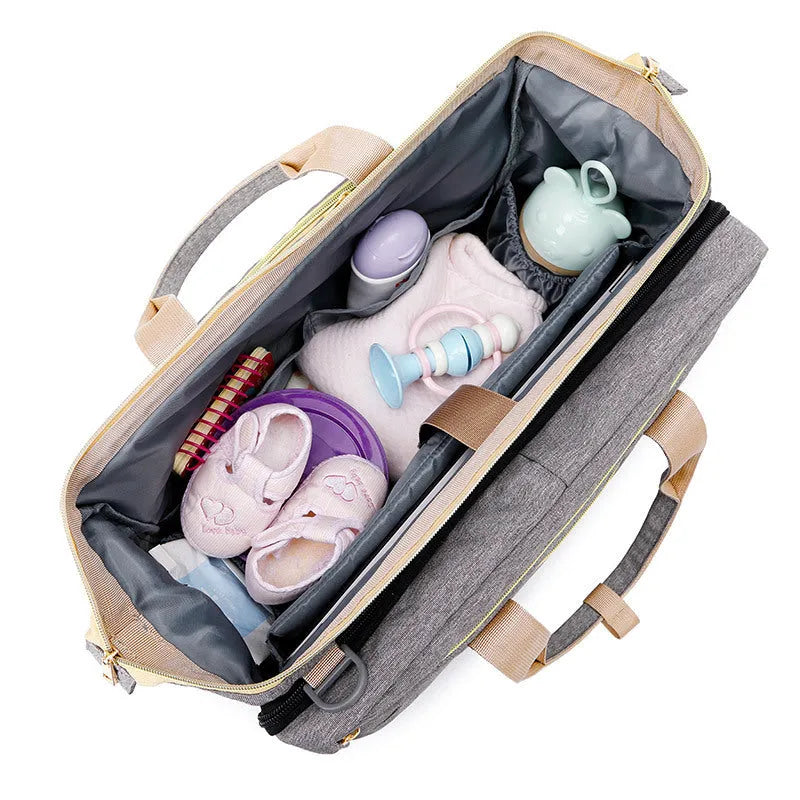 Portable folding crib mummy bag in Oxford cloth, 25-litre capacity, holds mattress 80x38cm, colour green