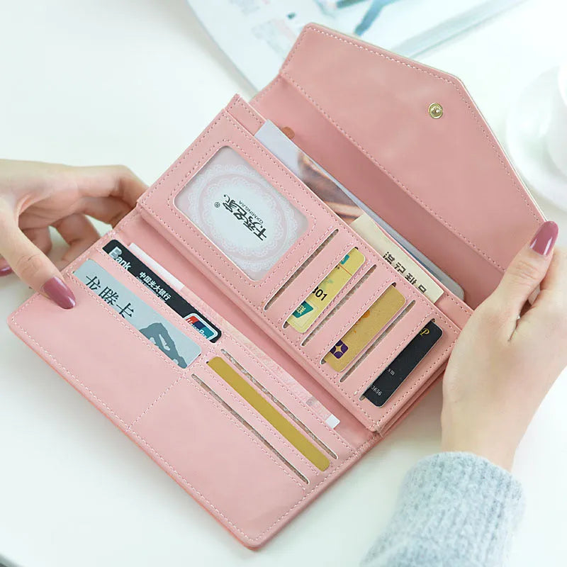 Large capacity student wallet with buckle closure in five colour options