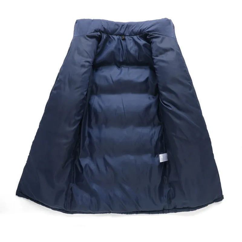 Men's long windproof waterproof cotton shell jacket in black, polyester fibre, sizes S to 5XL