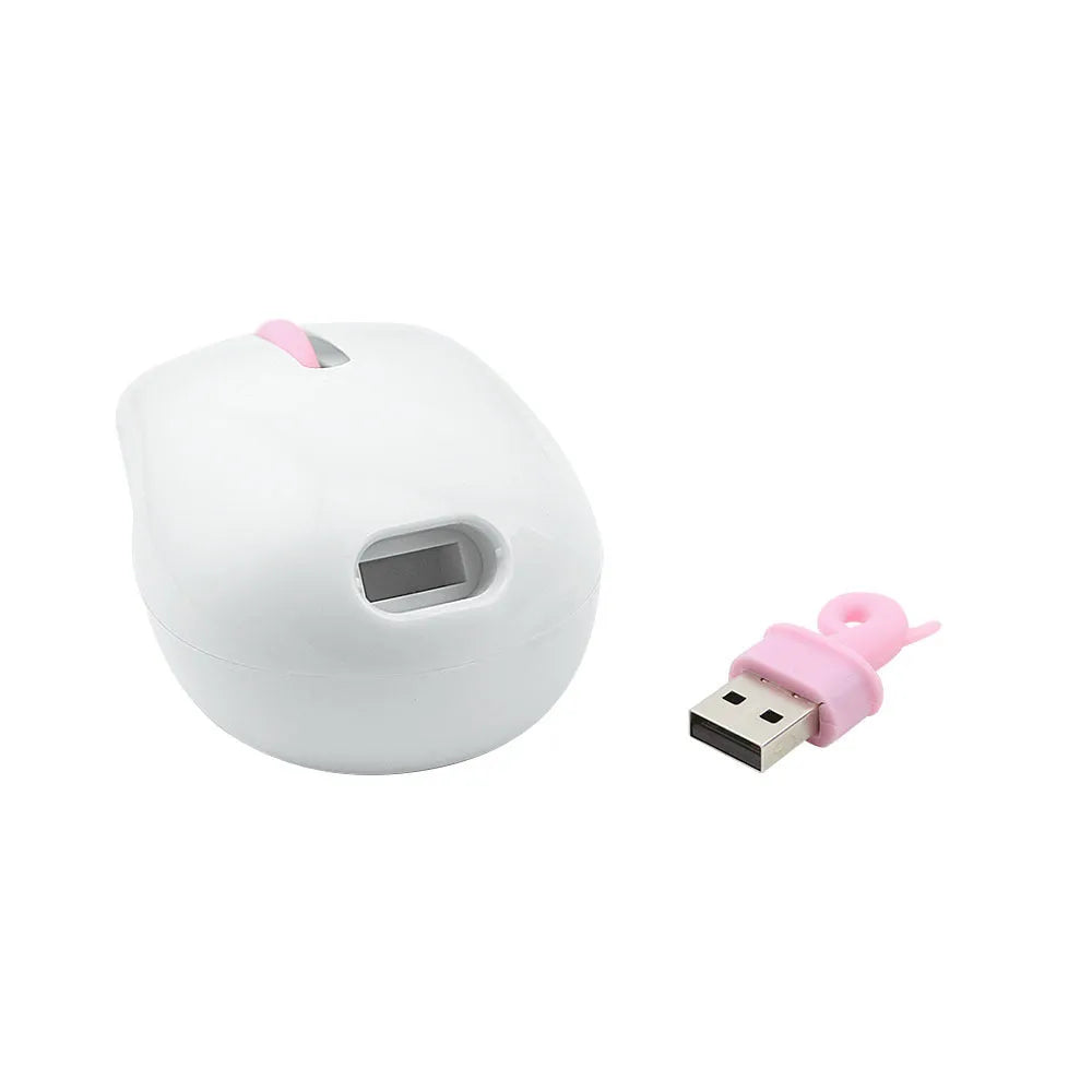 Pink wireless silent mouse with compact 96x60x40mm size and optical sensor