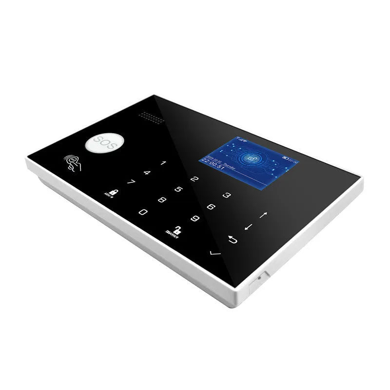 WiFi GSM touch button burglar alarm host unit with wireless security system capabilities