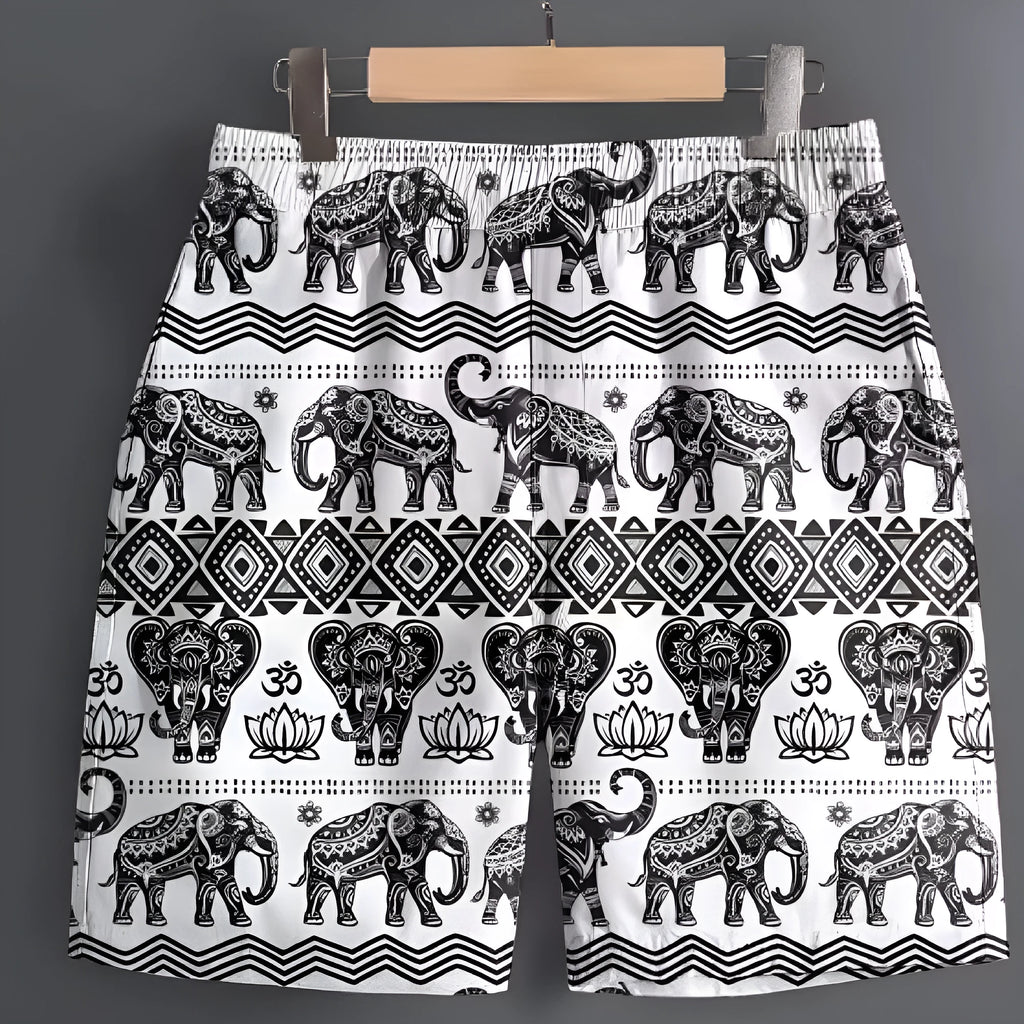 Men's casual polyester shorts for outdoor sports and leisure available in multiple patterns and sizes