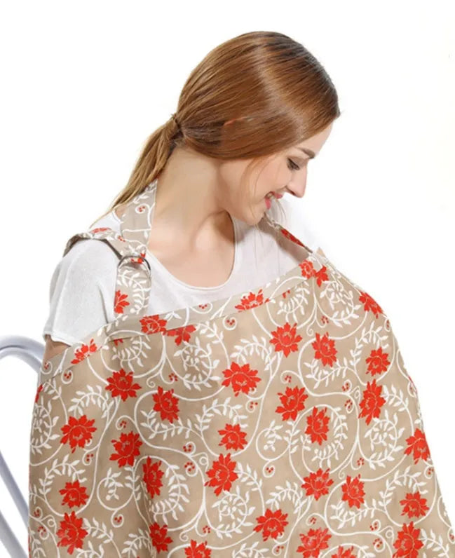 Grey breastfeeding cover with stiff frame made from breathable baby safety cotton